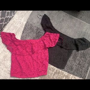 Off the shoulder crop tops